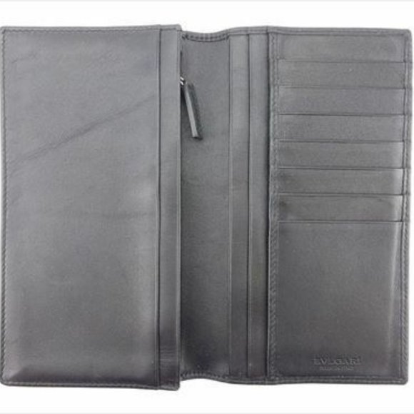 Bvlgari Wallet Purse Long Wallet PVC leather Mens Authentic Used T7671 - Picture 8 of 8